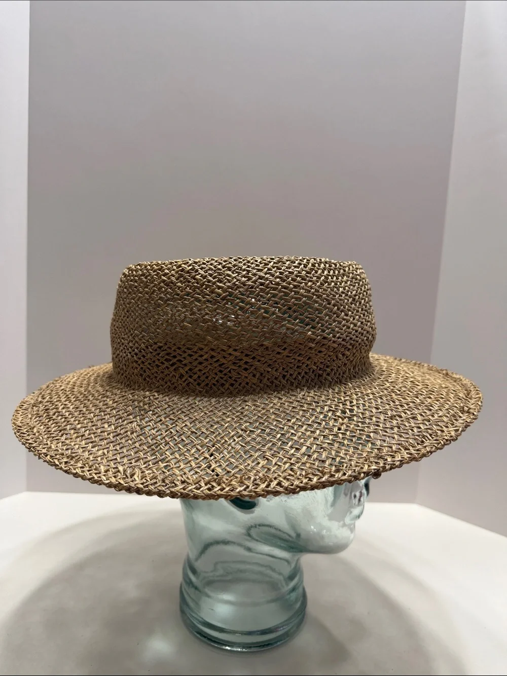 Woven Straw Sun Hat - Natural Tan - Picture 4 of 9